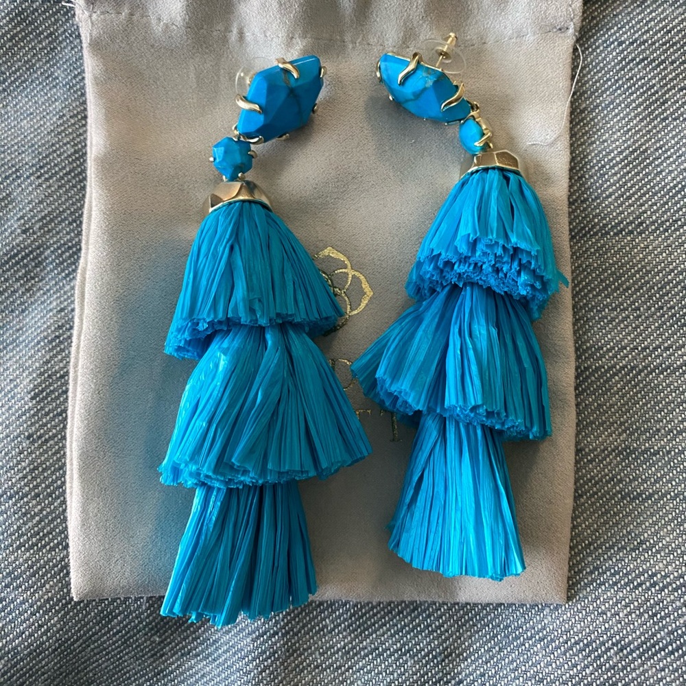 Kendra Scott Denise Earrings Gold & blue